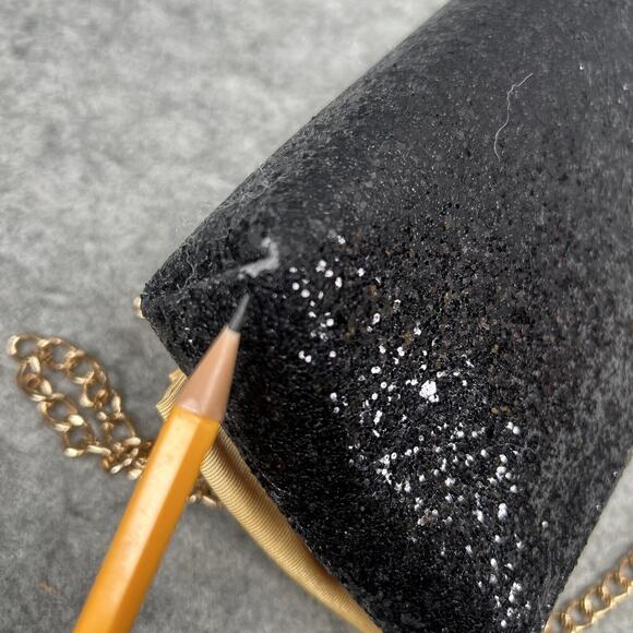 Cocktail Clutch By Leslie Dasch Black Sparkle Gold Bow NWOT READ - Picture 9 of 12